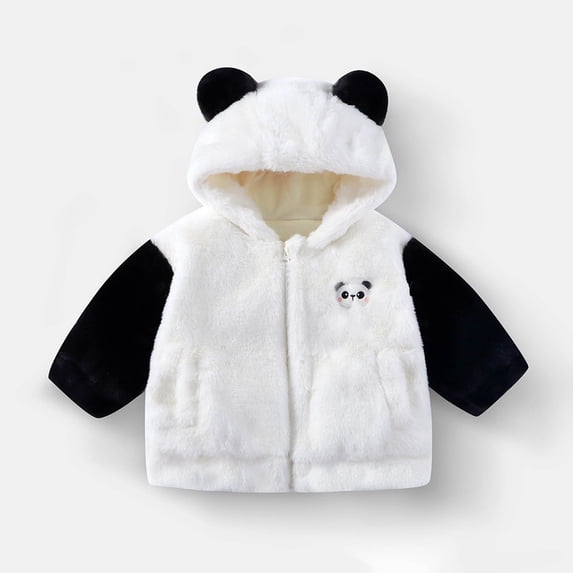 FAIOROI 3-4T Toddler Jacket Black, Animal Hooded with 3D Ears, Soft Hypoallergenic Polyester, Zipper Closure, Warm for Fall Winter, Machine Washable
