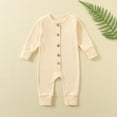thumbnail image 1 of Trupants 6 Months Newborn Baby Onesie 100% Cotton - Beige, Front Button, Breathable Hypoallergenic, Unisex for Easy Diaper Changes, 1 of 3