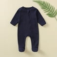 thumbnail image 1 of fnnxnal 6 Months Newborn Navy Infant Romper - 100% Cotton, Full Zipper Footed, Hypoallergenic for Sensitive Skin, Easy Diaper Change, 1 of 3