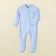 thumbnail image 1 of Trupants Baby Footie Onesie 100% Cotton, Zipper Design, Long Sleeve, Newborn 6 Months, Blue - Easy Diaper Change, 1 of 3