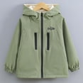 thumbnail image 1 of FAIOROI Big Boys Winter Jacket 11T, Army Green - Fleece Lined, Water-Resistant, Hooded with Elastic Cuff for School & Outdoor Play, 1 of 8