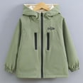 thumbnail image 1 of FAIOROI Big Boys Winter Jacket 11T, Army Green - Fleece Lined, Water-Resistant, Hooded with Elastic Cuff for School & Outdoor Play, 1 of 8