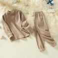 thumbnail image 1 of Trupants Big Girls 100% Cotton Thermal Underwear Set - 9T, Coffee, Soft & Breathable Warm Base Layer for Kids, 1 of 5