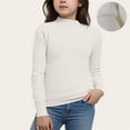 thumbnail image 1 of fnnxnal Big Girls 12T White Mock Neck Knit Cotton Sweater - School Casual, Soft Breathable, Fall Layering Wear, 1 of 5
