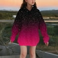 thumbnail image 1 of fnnxnal Big Girls 7-8T Hot Pink Galaxy Print Hoodie - Soft Stretchy Space Star Speckle Sweatshirt, 1 of 5