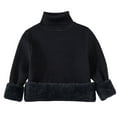 thumbnail image 1 of Trupants Big Girls 9-10T Black Winter Turtleneck Sweater - Warm Fuzzy Trim, Stretchy Durable for Everyday & School Outfits, 1 of 2