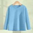 thumbnail image 1 of fnnxnal Big Girls 9T Long Sleeve Cotton Shirt - Soft Breathable Light Blue Top, Perfect for School & Daily Play, Easy to Layer, 1 of 6