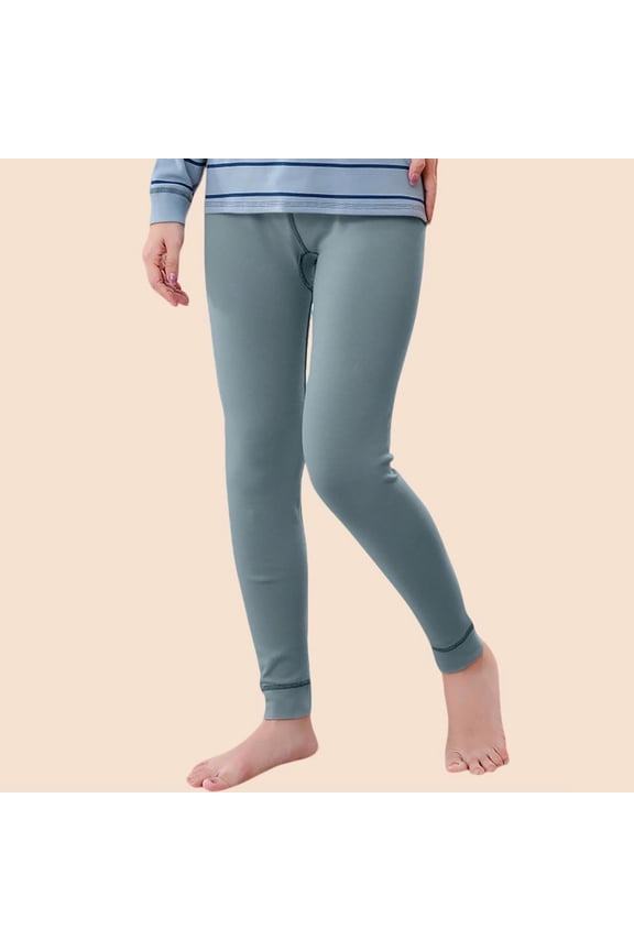 Trupants Big Girls Blue Leggings Size 9T - 100% Cotton Thermal Underwear, Soft Breathable Skin-Friendly, Classic Slim Fit, Ideal for Cool Seasons, 1pc