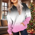thumbnail image 1 of FAIOROI Bowknot Detail Girls Hoodie - Hot Pink Gradient, Soft Stretchy Polyester Spandex, Kangaroo Pocket, Oversized Loose Fit Hooded Top for Kids & Teens (Sizes 110-160),Size 11-12T, 1 of 5