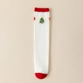 thumbnail image 1 of Trupants Christmas Tree Knee High Socks for Juniors - Cotton Soft Breathable, White Free Size, Festive Holiday Design with Non-Slip Ribbed Cuff, 1 of 6