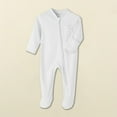 thumbnail image 1 of Trupants Cotton Infant Footed Onesie - Full Zipper, Long Sleeve, Easy Diaper Change, 6 Months, White, Newborn Unisex, 1 of 3