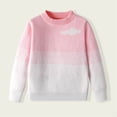 thumbnail image 1 of Trupants Cute Toddler Girls' Cotton Knit Sweater, Pink, 3T - Cloud Print, Crew Neck, Breathable, Soft for School & Casual Wear, 1 of 4