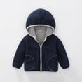 thumbnail image 1 of FAIOROI Fleece Jacket for Toddler 4T - Dark Blue, Hooded Full Zip, Warm & Machine Washable for Spring Fall Play, 1 of 9