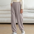 thumbnail image 1 of Trupants Girl's Cotton Sweatpants for Girls Kids, Coffee, Size 3 T, Winter Warm, Straight Casual, Loose Long, Elastic Waisted, Leg Straight, Athletic Leggings, Solid Color, 1 of 3