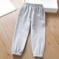 thumbnail image 1 of fnnxnal Girl's Cotton Sweatpants for Girls Kids, Gray, Size 3-4T, Winter Warm, Straight Casual, Loose Long, Elastic Waisted, Leg Straight, Athletic Leggings, Solid Color, 1 of 7