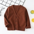 thumbnail image 1 of Trupants Girls Cardigan: Girls Solid Cotton Cardigan, Winter Warm Long Sleeve for Girls Kids, Size 9-10 T Brown, 1 of 6