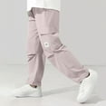 thumbnail image 1 of fnnxnal Girls' Cargo Pants for Girls Kids, Pink, Elastic Waisted Loose Fit Girls Solid Color Pants with Pockets, Casual Summer Casual Pants Size 6-7T, 1 of 8
