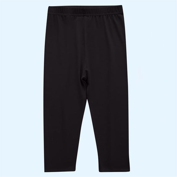 fnnxnal Girls Long Pants for Girls Kids, Girls Cotton Black Size 7 T, Slim Fit Length Solid Outdoor Casual, Leggings Size Elastic Waist, for Girls kids
