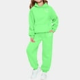thumbnail image 1 of fnnxnal Girls Mint Green Soft Warm Double Heart Outfit - 100% Polyester 2-Piece Hoodie & Pants Casual Set for Kids 3-12 Years,Size 2-3T, 1 of 4