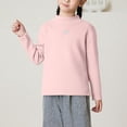 thumbnail image 1 of FAIOROI Girls' Pink Cotton Long Sleeve High Neck Top - Cute Heart Detail, Breathable Comfortable Daily Wear for Kids Ages 4-12 (Size 110-170),Size 4-5T, 1 of 5