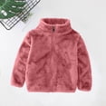 thumbnail image 1 of FAIOROI Infant 1T Red Fleece Jacket - 100% Polyester, Soft Warm Full-Zip, Stand-Up Collar, Hypoallergenic, Machine Washable, Everyday Wear, 1 of 3