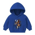 thumbnail image 1 of fnnxnal Infant 2T Blue Tiger Claw Print Hoodie - Durable Quick-Drying for Daily Wear, 1 of 5