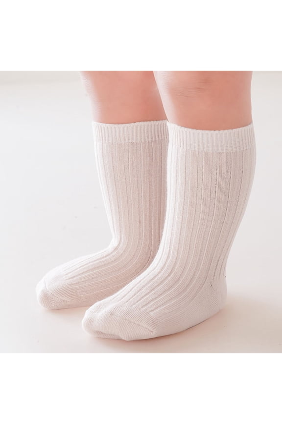 Infant Baby Toddler Socks, Cotton Breathable Hypoallergenic Non-Slip Ribbed Cuff, White Color, Size 1-2T, Budget-Friendly for Daily Use - Walmart