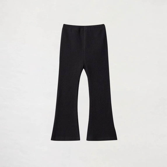 fnnxnal Infant Black Flared Pants 1-2T - 100% Polyester Soft Durable, Stretchy Ribbed Easy Care, Trendy Baby Flare Pants