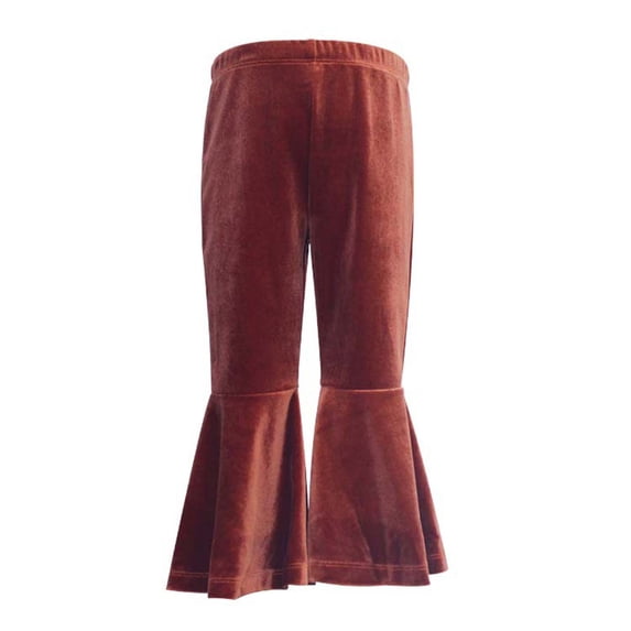 Trupants Infant Girls' Red Velvet Bell Bottom Pants - 2T, Nylon Spandex High Stretch, Elastic Waist, Retro Flare, Comfortable for Daily/ Casual Wear