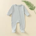 thumbnail image 1 of FAIOROI Infant Onesie 12 Months - Cotton, Long Sleeve Footed, Snap Closure, Hypoallergenic Green - Soft for Sensitive Skin, 1 of 3