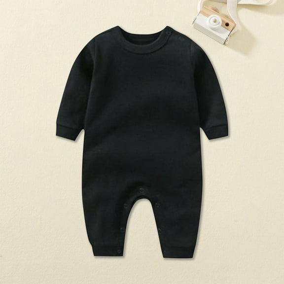 Trupants Infant Onesie 12 Months - 100% Cotton, Long Sleeve, Snap Crotch for Easy Diaper Change, Soft & Durable, Black