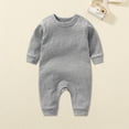 thumbnail image 1 of fnnxnal Infant Onesie 12 Months, Gray 100% Cotton Long Sleeve with Snap Crotch, Hypoallergenic Breathable for Daily Wear & Sleep, 1 of 3