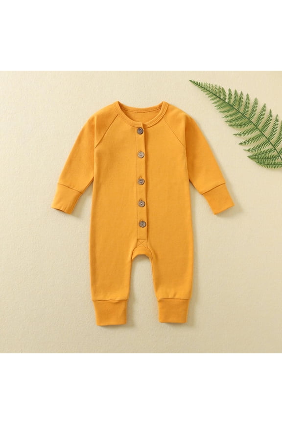 Trupants Infant Onesie 9 Months Newborn - Yellow, 100% Cotton, Soft Breathable, Front Button, Hypoallergenic, Unisex