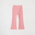 thumbnail image 1 of fnnxnal Infant Pink Flared Pants - 1-2T, 100% Polyester, Soft Stretchy Ribbed, Trendy Comfortable Baby Trousers, 1 of 5