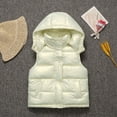 thumbnail image 1 of Trupants Infant Winter Vest 2T, Beige - Water-Resistant Quilted Vest with Detachable Hood, Snap Buttons, Lightweight Nylon for Cold Weather, 1 of 4