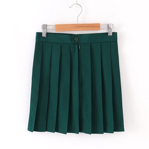 Trupants Juniors' Cotton High Waist Mini Pleated Skirt - Green, Size 14 T