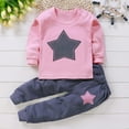 thumbnail image 1 of fnnxnal Kids Girl Purple Cotton Outfit Set - 100% Soft Breathable Star Print Top & Pants, Easy Dress Elastic Waist, Sizes 3M-6T for Daily Wear/Playdates/Gifting,Size 4 T, 1 of 5