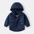 thumbnail image 1 of fnnxnal Kids' Infant Hooded Jacket - 2T Navy, Polyester, Button & Zipper, Front Pockets, Durable, Machine Washable, for School & Play, 1 of 3