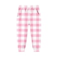 thumbnail image 1 of fnnxnal Kids Toddler Jogger Pants - Pink Buffalo Plaid, 2-3T, 95% Polyester 5% Spandex, Elastic Waist with Drawstring, Side Pockets, Soft & Durable, 1 of 3