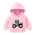 thumbnail image 1 of Trupants Little Girls 3D Tractor Appliqué Hoodie - 5T Pink, Machine Washable Quick-Drying Polyester, Budget-Friendly Walmart, 1 of 5