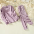 thumbnail image 1 of Trupants Little Girls 5T Purple Thermal Underwear Set - 100% Cotton, Skin-Friendly, Breathable, Multi-Use for Sleepwear & Loungewear, 1 of 8