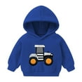 thumbnail image 1 of Trupants Little Girls 6T Blue Hoodie, 3D Tractor Applique, Machine Washable Polyester, Easy Care for Active Kids, 1 of 5