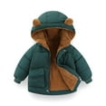 thumbnail image 1 of Trupants Little Girls 6T Green Winter Coat, Bear Ears Hood Fleece Lined, Warm Water-Resistant Quilted Jacket, Cozy Toddler Outerwear, 1 of 9
