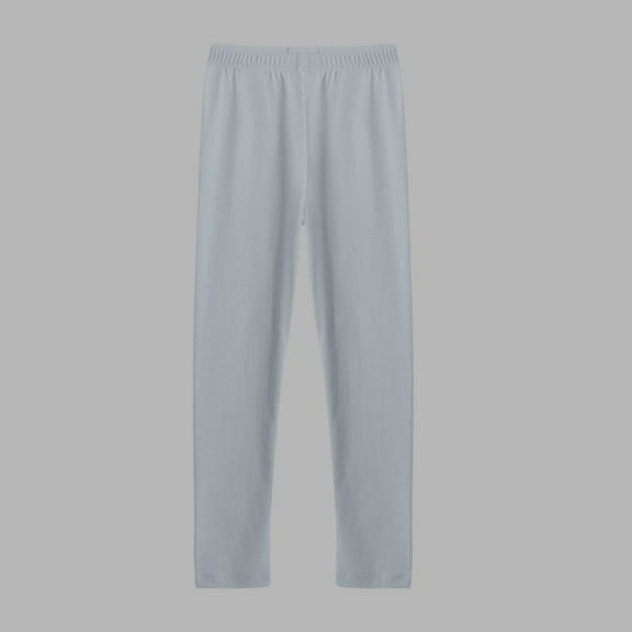 fnnxnal Little Girls Gray Leggings 6T - 100% Cotton Soft Breathable Elastic Waist Kids Pants for Daily Wear & Outdoor Play
