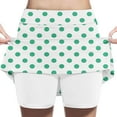 thumbnail image 1 of fnnxnal Little Girls Green Polka Dot Skort 6T, Built-in Shorts, Stretchy Polyester Spandex, Soft Breathable for Active Play & Daily Wear, 1 of 6