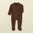 thumbnail image 1 of Trupants Newborn 3 Months Baby Footie Onesie - 100% Cotton, Full Zipper, Brown Infant Onesie with Feet for Easy Dressing, 1 of 3