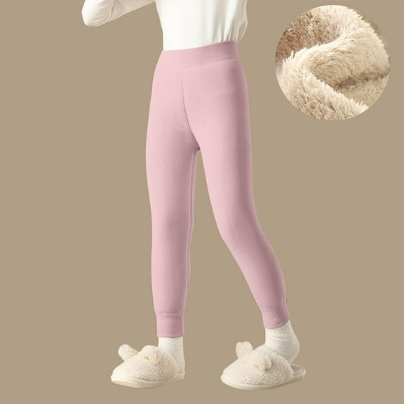 fnnxnal Pink Little Girls' Leggings (5T) - 100% Polyester Soft Stretchy, Elastic Waist Slim Fit Leggings for Daily Wear/School/Outdoor, 1pc