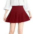thumbnail image 1 of Trupants Pleated Juniors Skirt - Cotton High Waist, Wine Color, Size 8-9T - School & Casual Outfits, 1 of 3