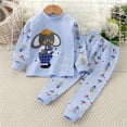 thumbnail image 1 of fnnxnal Toddler 3T Blue 2-Piece Cotton Outfit - Elephant Print, Breathable, Hypoallergenic for Everyday Wear & Sleep, 1 of 4