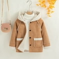 thumbnail image 1 of Trupants Toddler 4T Coffee Winter Coat - Sherpa Lined, Nylon Spandex, Suede-Like Outer, Walmart Kids' Warm Jacket, 1 of 9